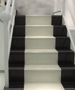 Cầu thang mặt đen cổ trắng