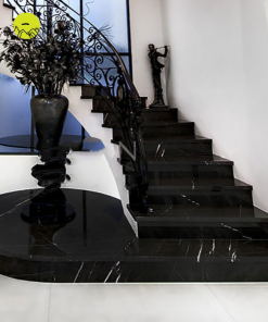 ĐÁ ỐP CẦU THANG ĐEN TIA CHỚP