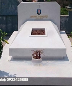 Đá ốp mộ marble màu trắng