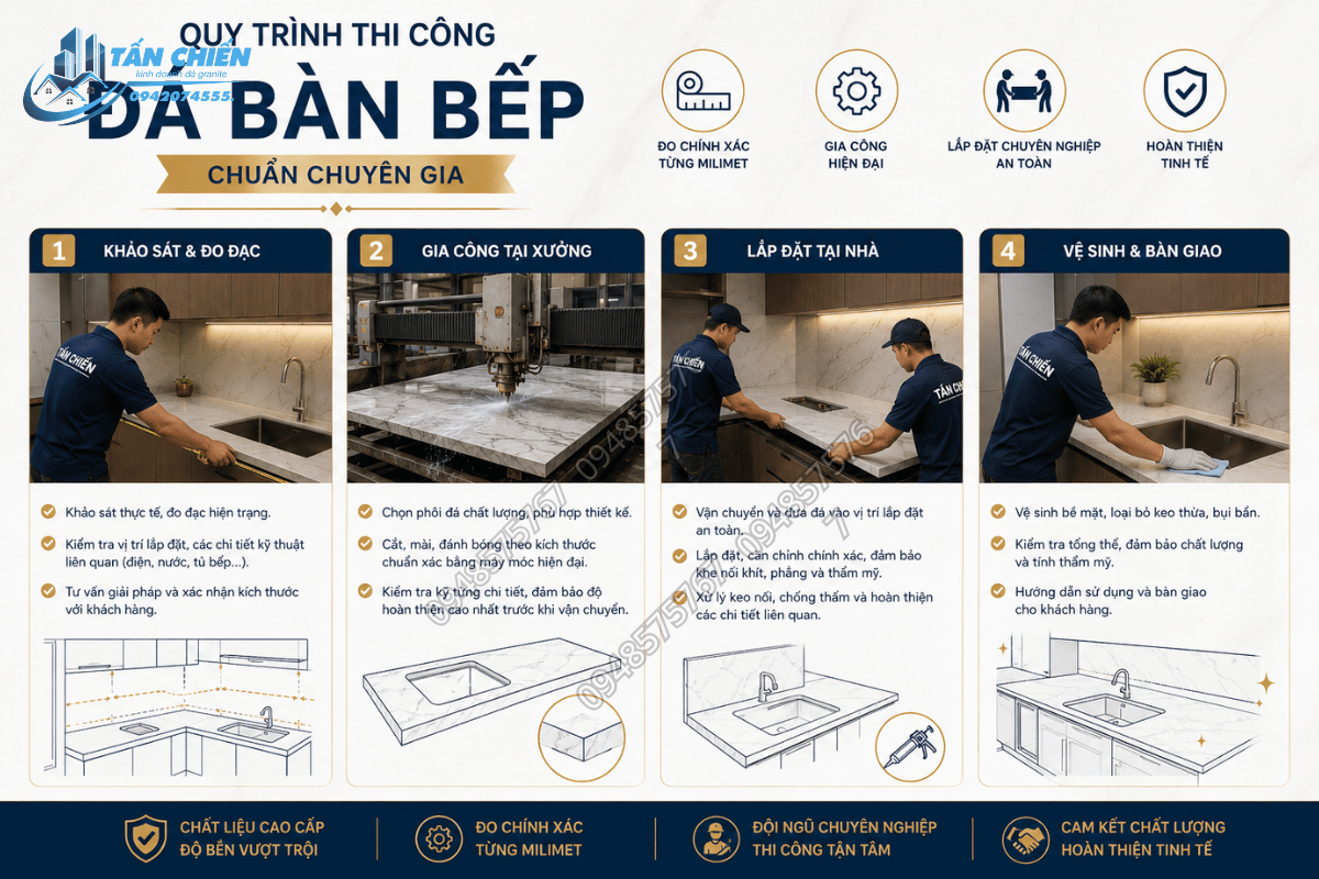 thi công đá bàn bếp