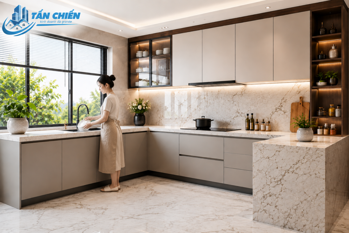 Thi Công Đá Bàn Bếp Tại Nghệ An Với Hàng 100 ++ Mẫu Đá Hot Nhất