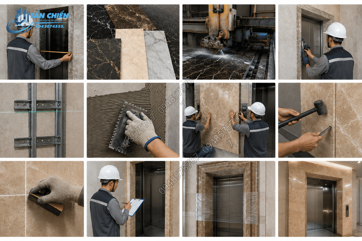 Thi Công Đá Ốp Thang Máy Đẹp, Chuẩn Kỹ Thuật 