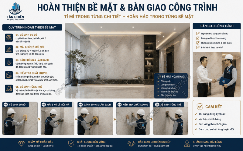 Thi Công Đá Ốp Tường Đẹp Sang Trọng Chuẩn Kỹ Thuật