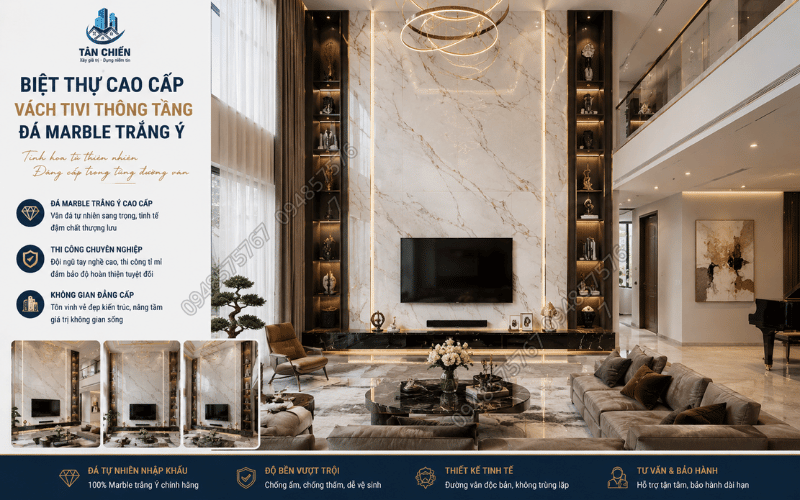 Thi Công Đá Ốp Tường Đẹp Sang Trọng Chuẩn Kỹ Thuật