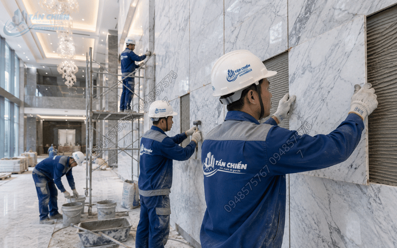 Thi Công Đá Ốp Tường Đẹp Sang Trọng Chuẩn Kỹ Thuật