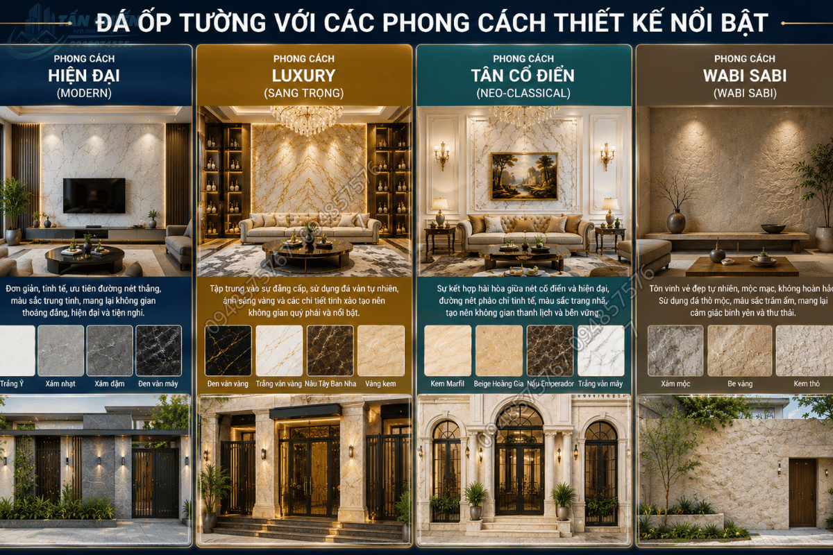 Thi Công Đá Ốp Tường Đẹp Sang Trọng Chuẩn Kỹ Thuật