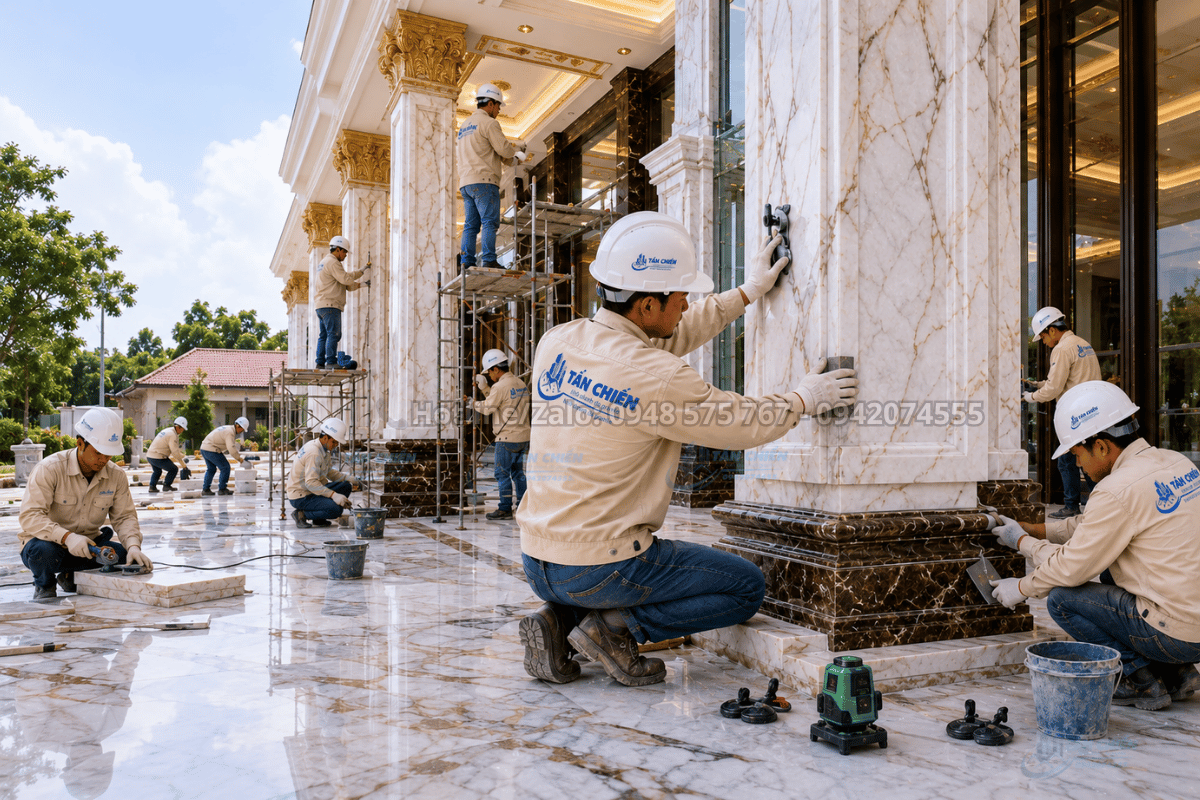 Thi Công Đá Ốp Cột