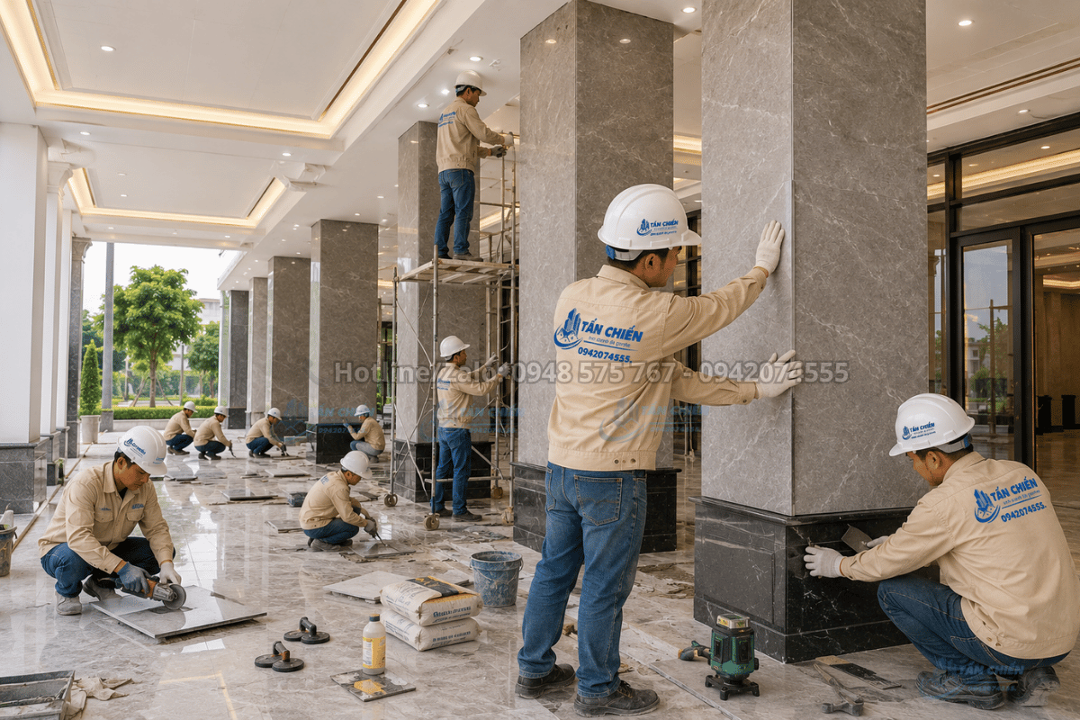 Thi Công Đá Ốp Cột