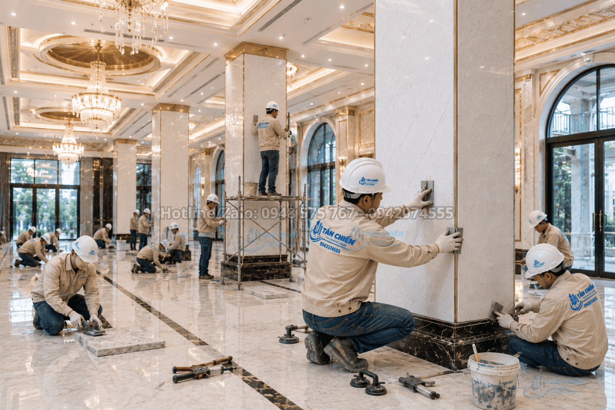 Thi Công Đá Ốp Cột