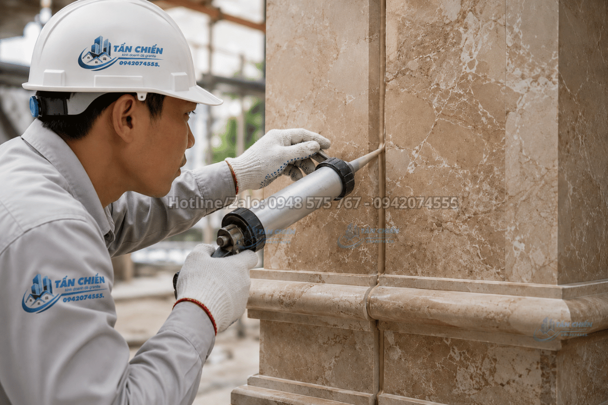 Tiêu chuẩn kỹ thuật khắt khe trong thi công đá ốp cột