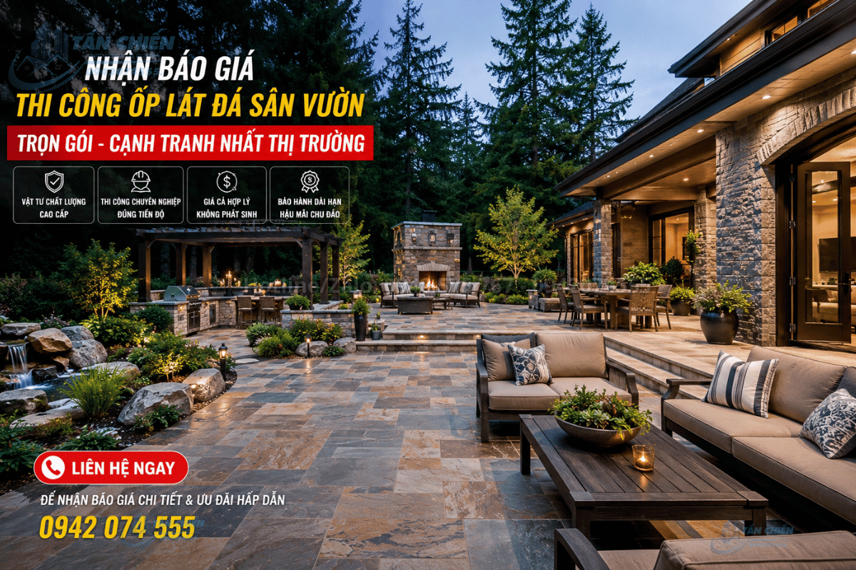 Thi Công Ốp Lát Đá Sân Vườn Trọn Gói Tư Vấn Thiết Kế Và Lắp Đặt