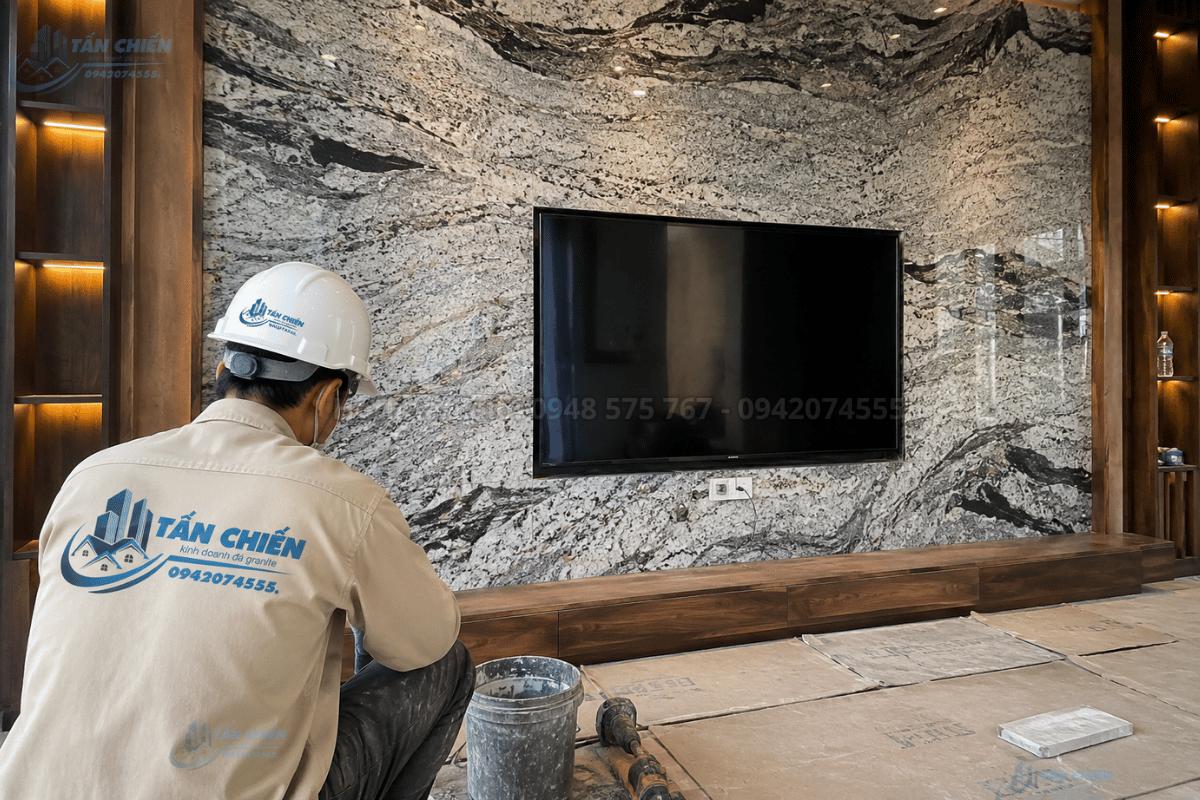 Thi Công Vách Tivi Bằng Đá Đẹp Sang Trọng Báo Giá Trọn Gói Từ A Đến Z