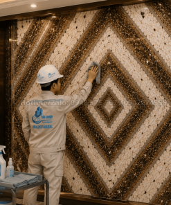 Bảo dưỡng Tranh Đá Marble Màu Cafe