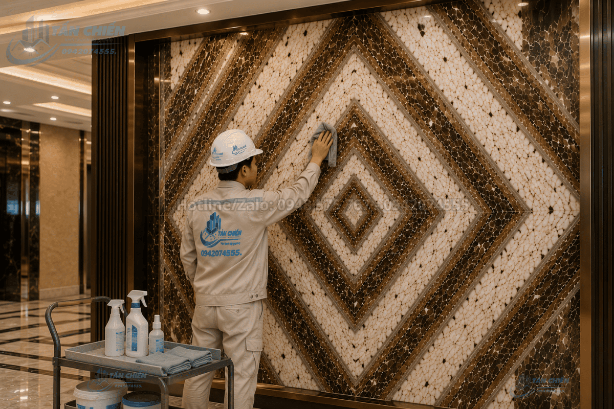 Bảo dưỡng Tranh Đá Marble Màu Cafe