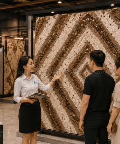 Tư vấn Tranh Đá Đối Xứng Marble Màu Cafe