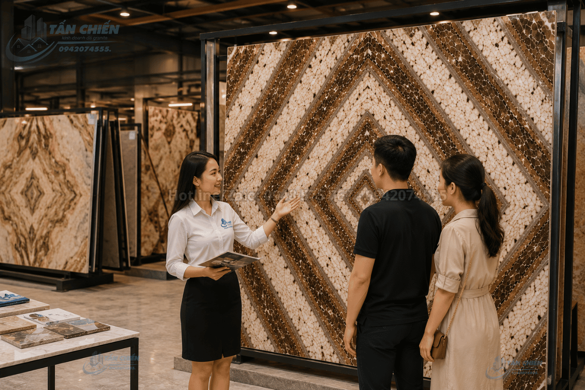 Tư vấn Tranh Đá Đối Xứng Marble Màu Cafe