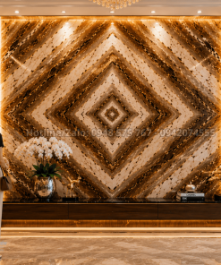 Vách Tranh Đá Đối Xứng Marble Màu Cafe đẹp