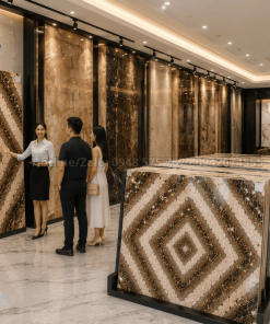 Showroom Tranh Đá Marble Màu Cafe