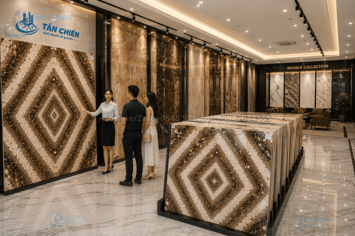 Showroom Tranh Đá Marble Màu Cafe