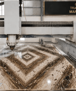 Gia công CNC Tranh Đá Đối Xứng Marble Màu Cafe