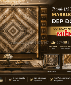 Tranh Đá Đối Xứng Marbe Màu Cafe