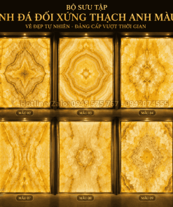 Bộ sưu tập Tranh Đá Đối Xứng Thạch Anh Màu Vàng đẹp