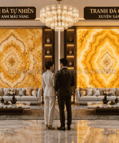 So sánh Tranh Đá Đối Xứng Thạch Anh Màu Vàng và Tranh Đá Onyx