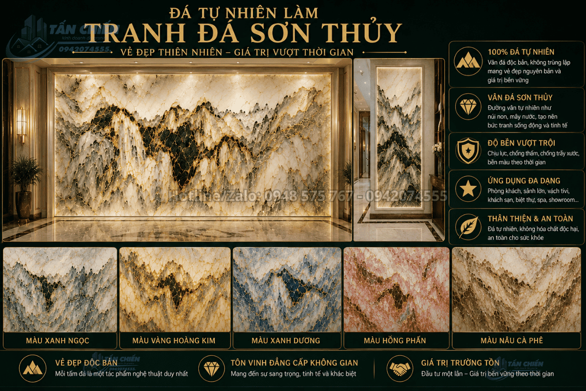 Đá tự nhiên làm Tranh Đá Sơn Thủy