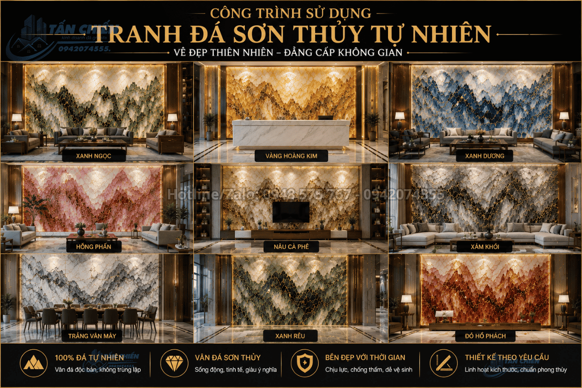 Công trình sử dụng Tranh Đá Sơn Thủy Tự Nhiên