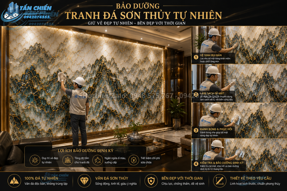 Bảo dưỡng Tranh Đá Sơn Thủy Tự Nhiên