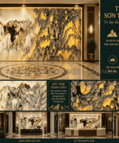 Mẫu Tranh Đá Sơn Thủy Tự Nhiên phong thủy