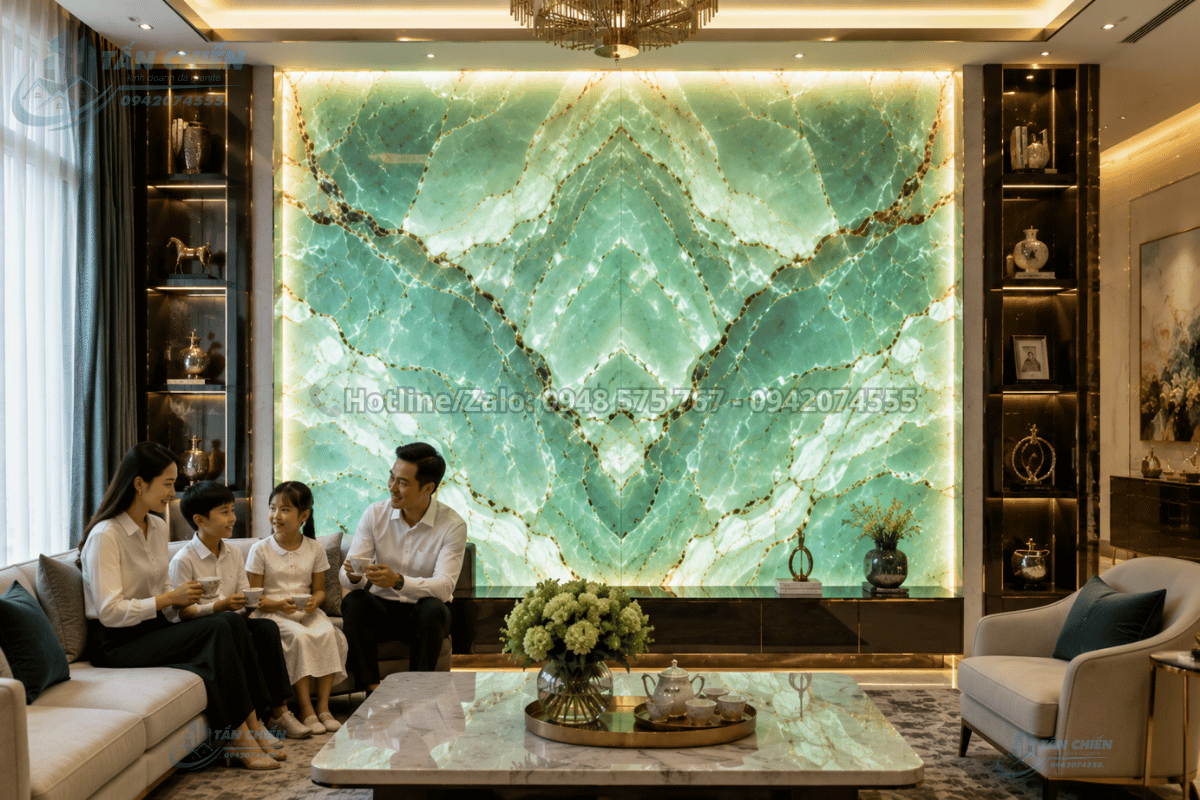 Tranh đá Onyx xanh ngọc nhập khẩu