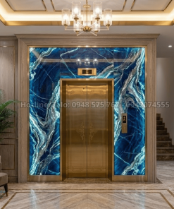 Vách thang máy ốp đá Onyx phát sáng