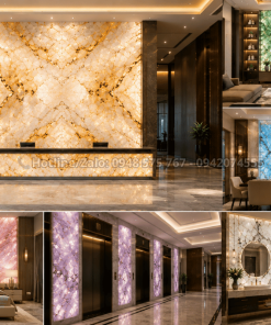 Công trình thực tế sử dụng tranh đá tự nhiên Onyx xuyên sáng