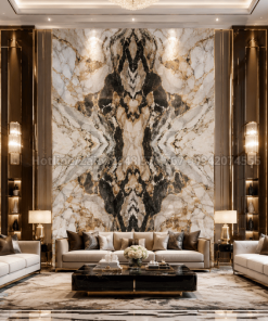 Mẫu tranh đá Royal Phantasy ghép đối vân phòng khách biệt thự