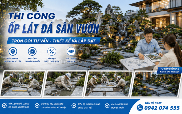 Thi Công Ốp Lát Đá Sân Vườn Trọn Gói Tư Vấn Thiết Kế Và Lắp Đặt
