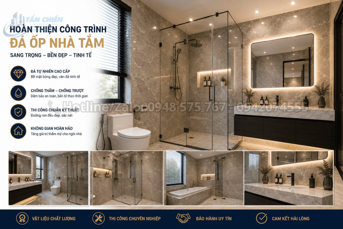 Hoàn thiện công trình cung cấp và thi công đá ốp nhà tắm