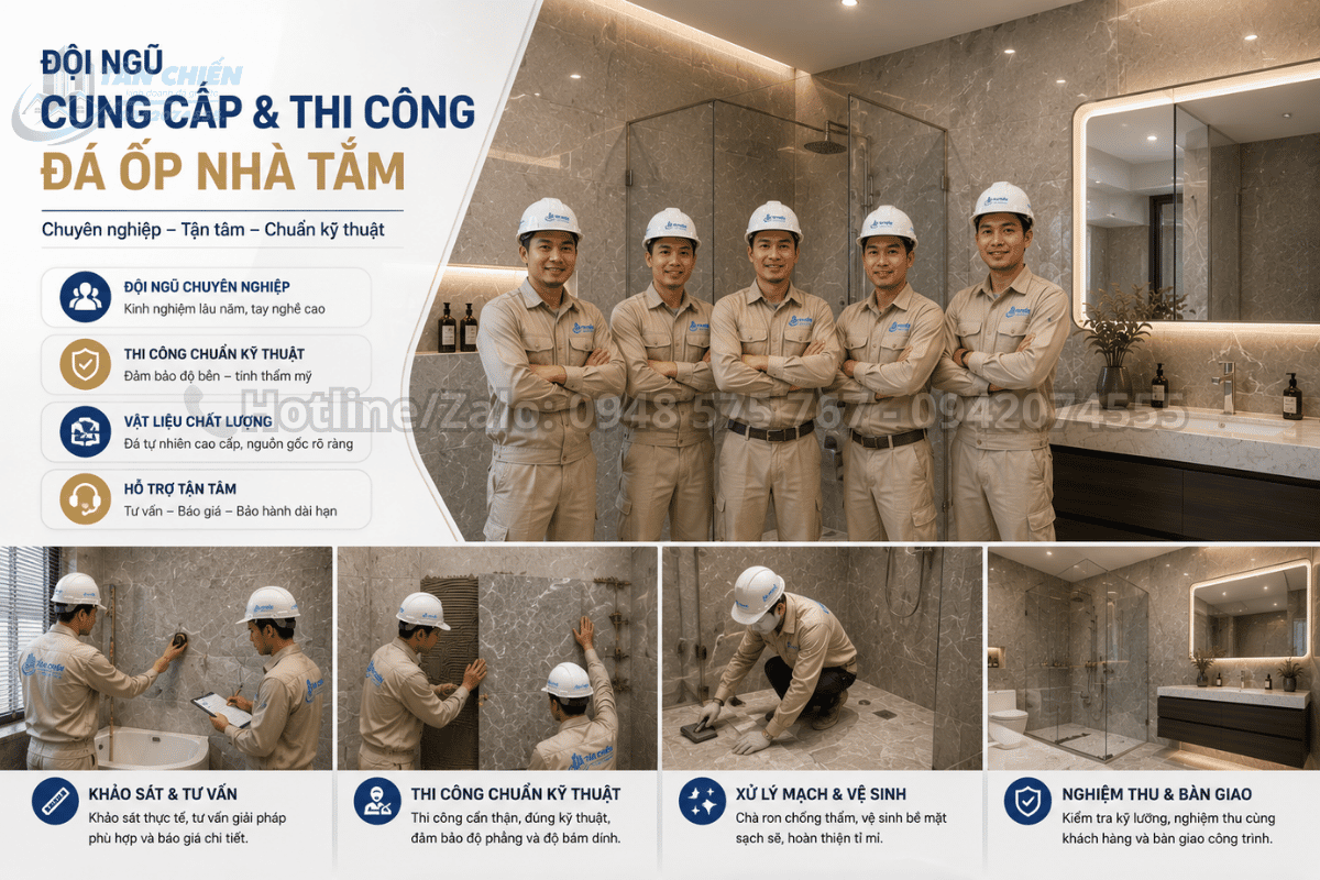 Đội ngũ cung cấp và thi công đá ốp nhà tắm giàu kinh nghiệm