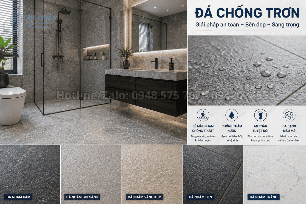 Đá chống trơn dùng trong cung cấp và thi công đá ốp nhà tắm