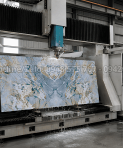 Gia công tranh đá thạch anh tự nhiên vân xanh ngọc bằng CNC