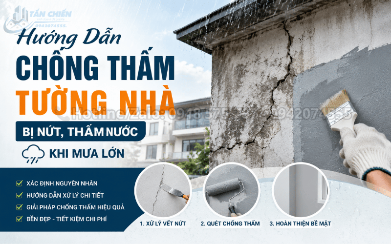 Hướng Dẫn Chống Thấm Tường Nhà Bị Nứt, Thấm Nước Khi Mưa Lớn