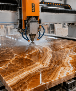 Máy cắt CNC hiện đại gia công Mẫu Đá Onyx Nâu với độ chính xác cao