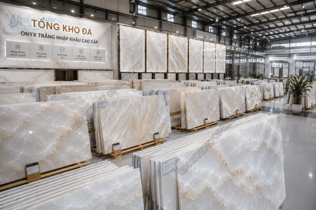 Tổng kho Mẫu Đá Onyx Trắng nhập khẩu với nhiều mẫu vân đẹp