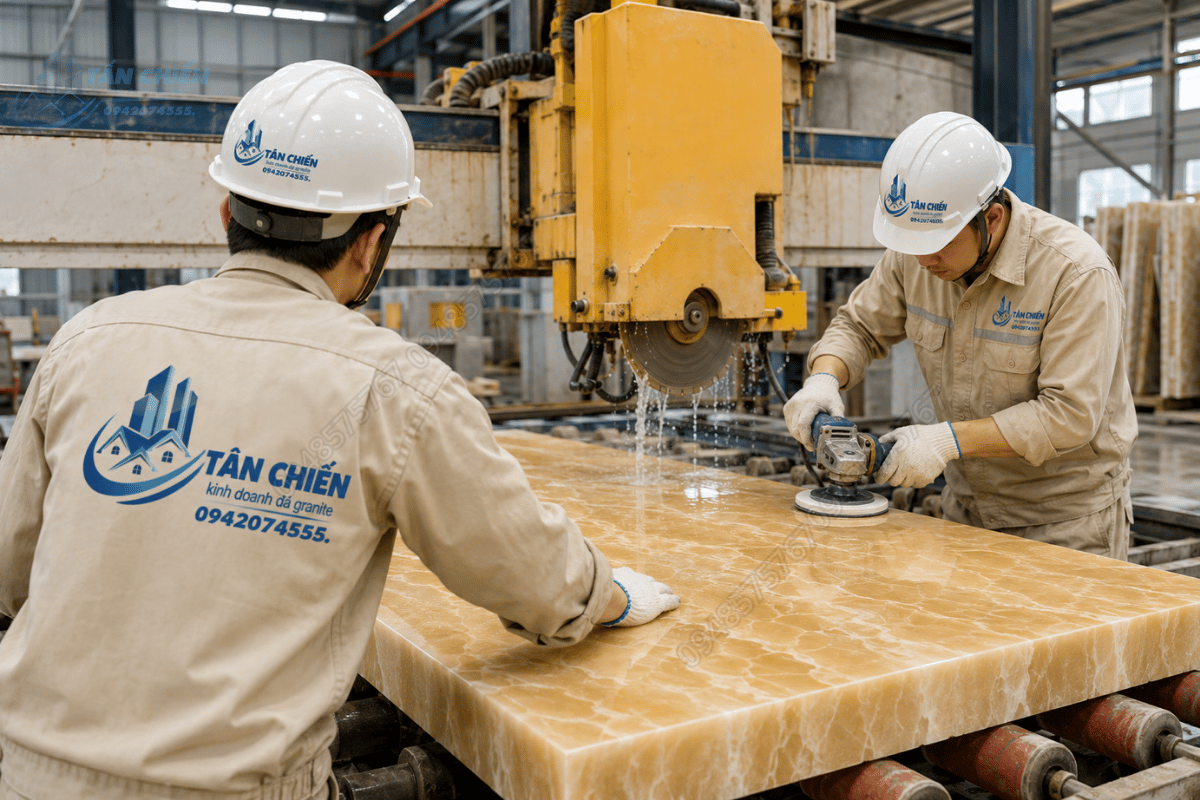 Gia công Mẫu Đá Onyx Vàng Mật Ong theo kích thước yêu cầu