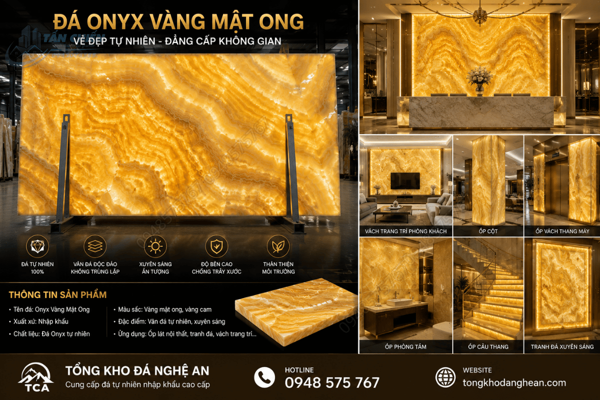 Mẫu Đá Onyx Vàng Mật Ong