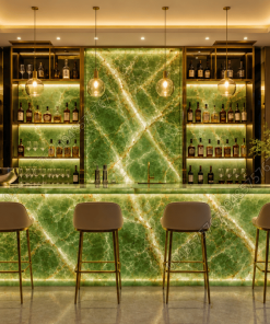 Quầy bar gia đình hoặc khách sạn ốp đá sáng