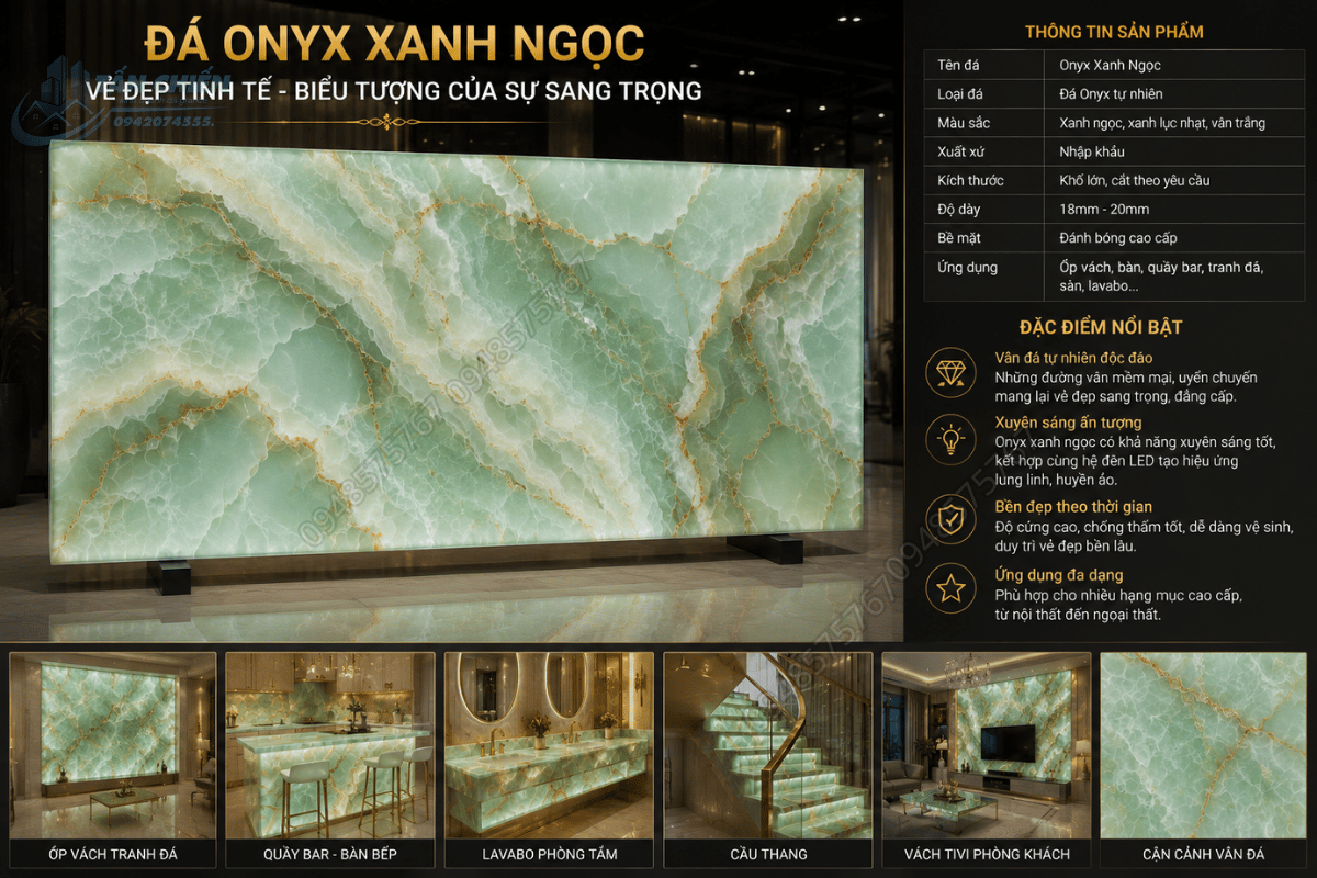 Mẫu Đá Onyx Xanh Ngọc