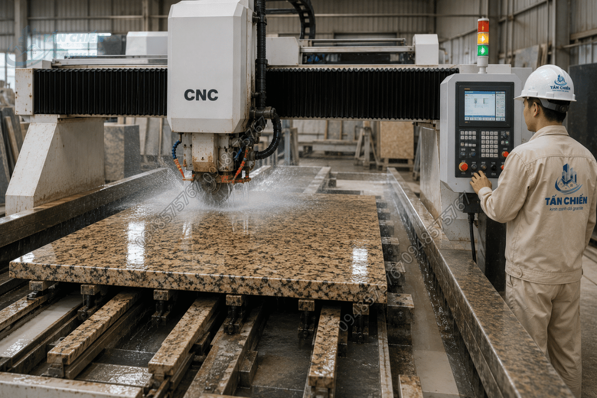 Cắt đá tam cấp bằng máy CNC hồng ngoại tự động
