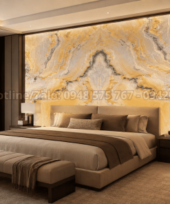 Tranh đá thạch anh màu vàng kim