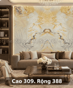 Tranh Đá Thạch Anh Tự Nhiên Hoàng Kim Đối Xứng
